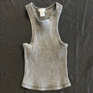 Bozzolo Gray Ribbed Tank Top